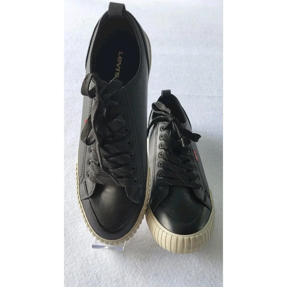 Levi's Men's Shoes Anikin NL Lace-Up Sneakers Black Putty Size 10 Width M NEW‎